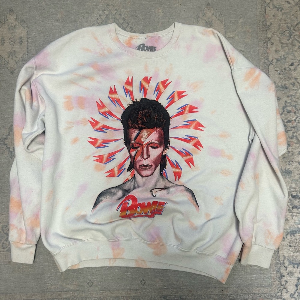 Urban Outfitters Oversized David Bowie Tie Dye Crewneck